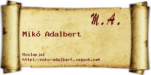 Mikó Adalbert névjegykártya